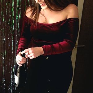 Tobi velvet bodysuit